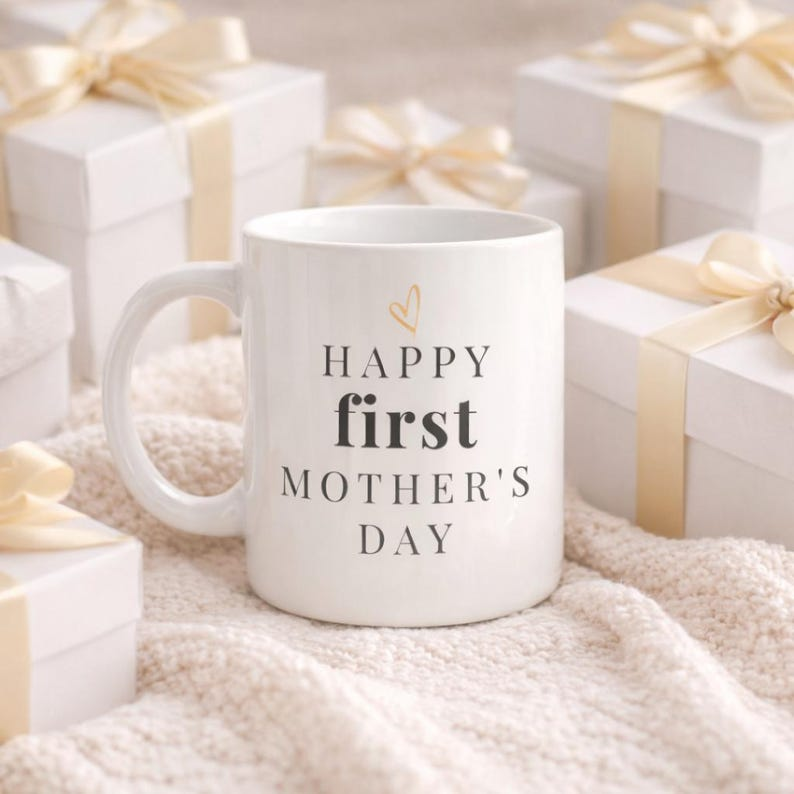 Personalized First Mother’s Day Mug – 1st Mother’s Day Gift from Baby – New Mom Coffee Cup – Custom Name Present for Mum