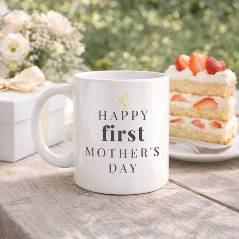 Personalized First Mother’s Day Mug – 1st Mother’s Day Gift from Baby – New Mom Coffee Cup – Custom Name Present for Mum