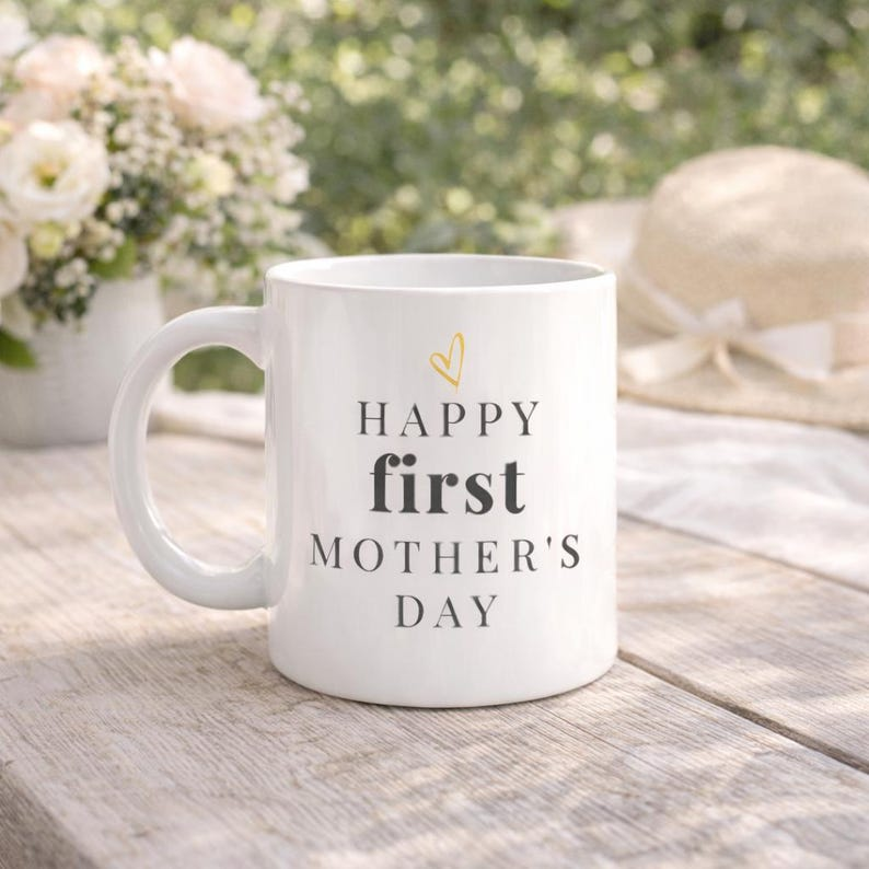 Personalized First Mother’s Day Mug – 1st Mother’s Day Gift from Baby – New Mom Coffee Cup – Custom Name Present for Mum