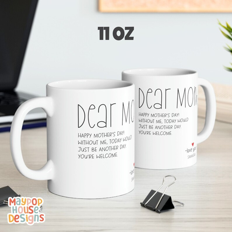 Personalized Funny Mom Mug – Custom Coffee Cup for Mom – Sarcastic Mother’s Day or Birthday Gift for Mom