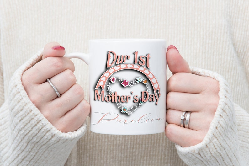 Personalized Our First Mother’s Day Mug – Custom Name Coffee Cup – First Time Mom Gift – 11oz Ceramic New Mom Keepsake