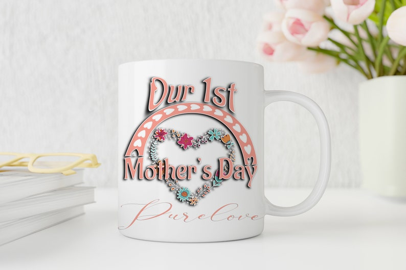 Personalized Our First Mother’s Day Mug – Custom Name Coffee Cup – First Time Mom Gift – 11oz Ceramic New Mom Keepsake