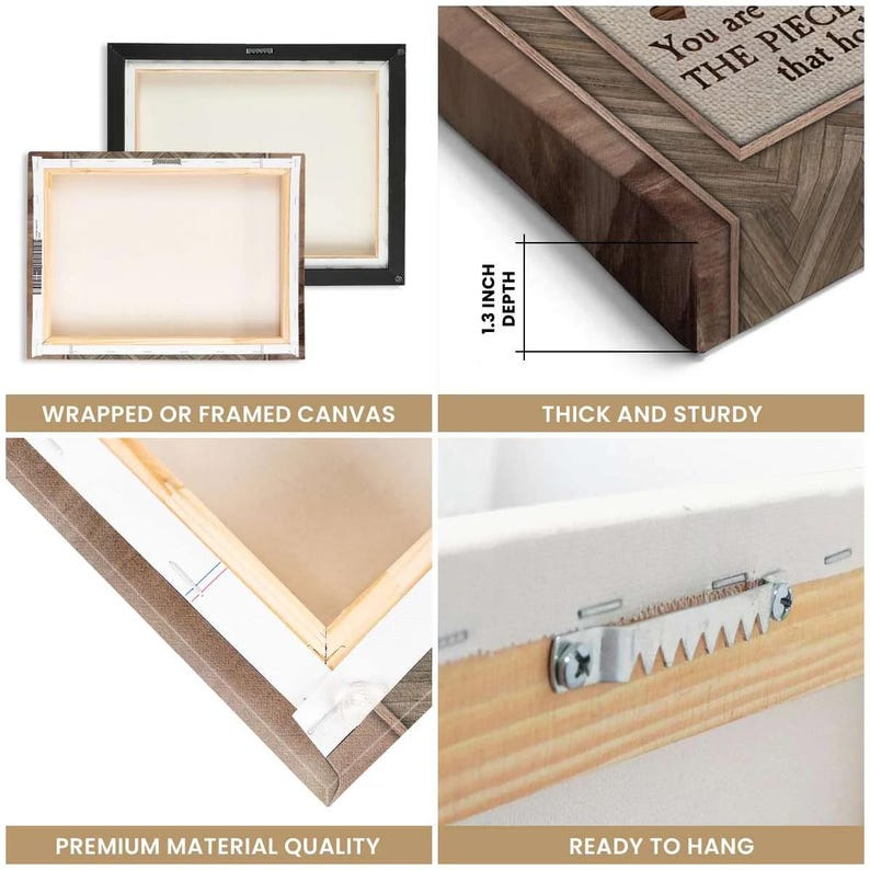 The Piece That Holds Us Together - Custom Names Heart Puzzle Personalized Canvas Gifts For Mother | Mom Gift | Mothers Day Gift | Wall Decor