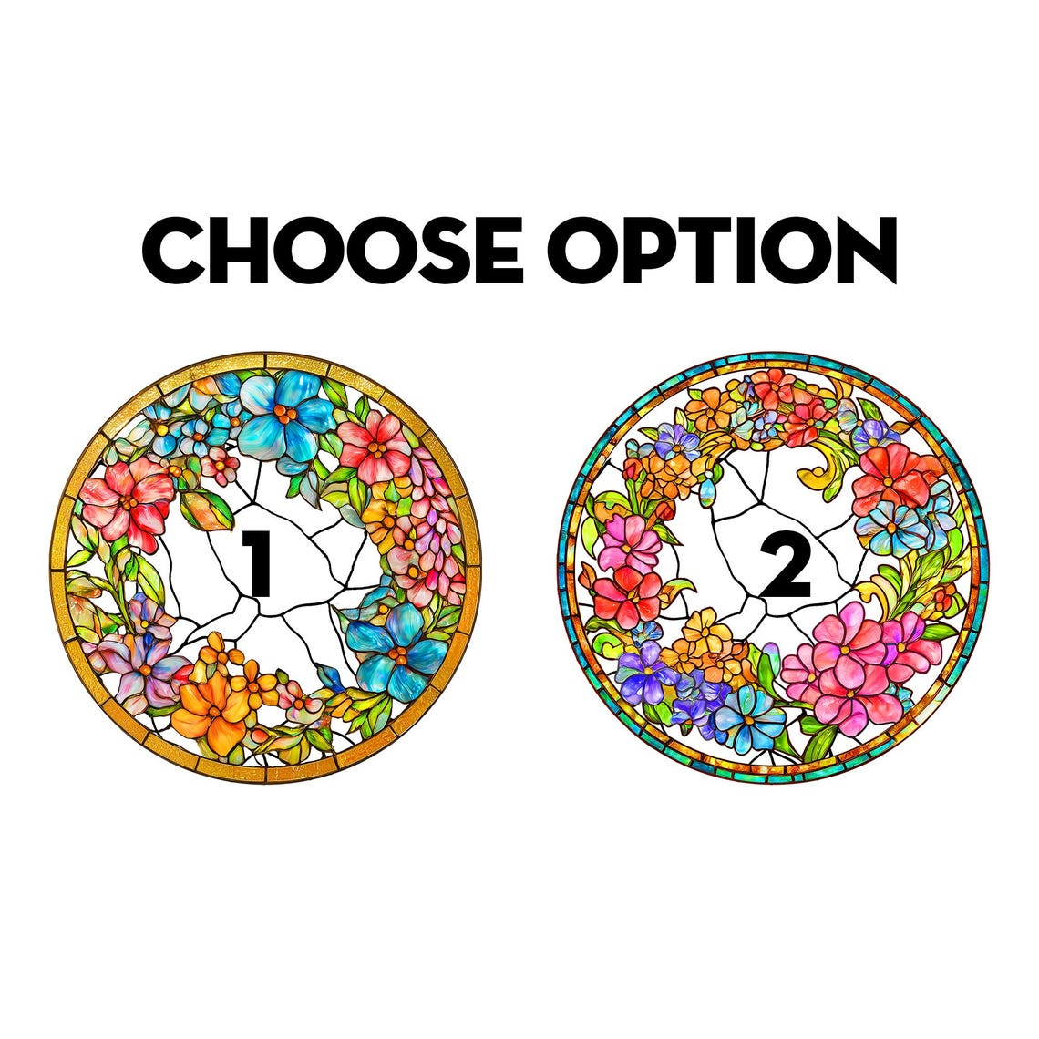 Personalized Grandma Flower Faux Stained Glass Suncatcher, Custom Floral Window Decor, Gift for Mom Grandma Mothers Day