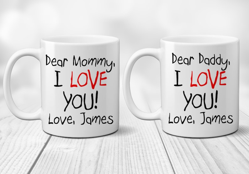 “I Love You Mommy” Custom Coffee Mug – Personalized Name, Perfect Gift from Son or Daughter