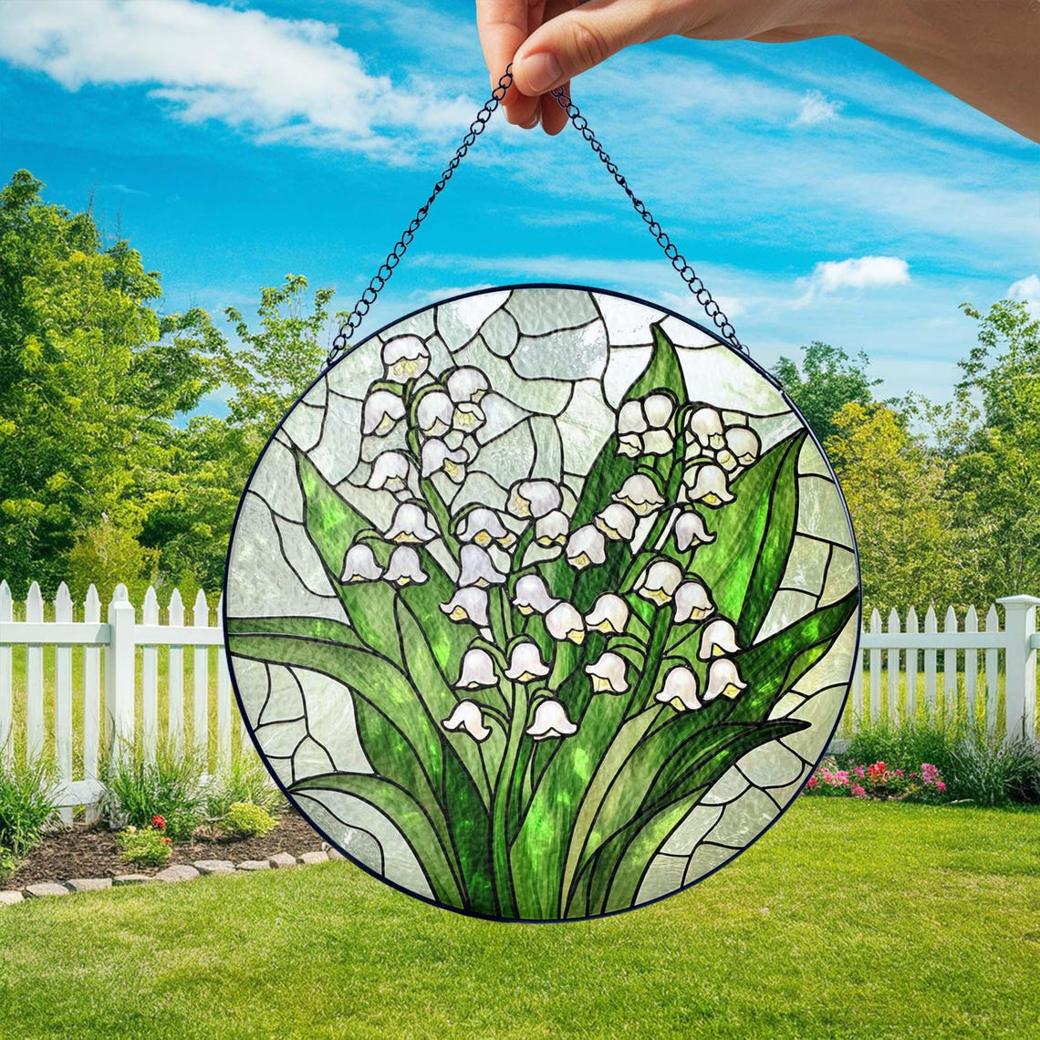 Stained Glass Lily Of The Valley Flower Suncatcher Mother's Day Gift May Birth Month Flower Grandma Gift Glass Suncatcher Family Gift Idea