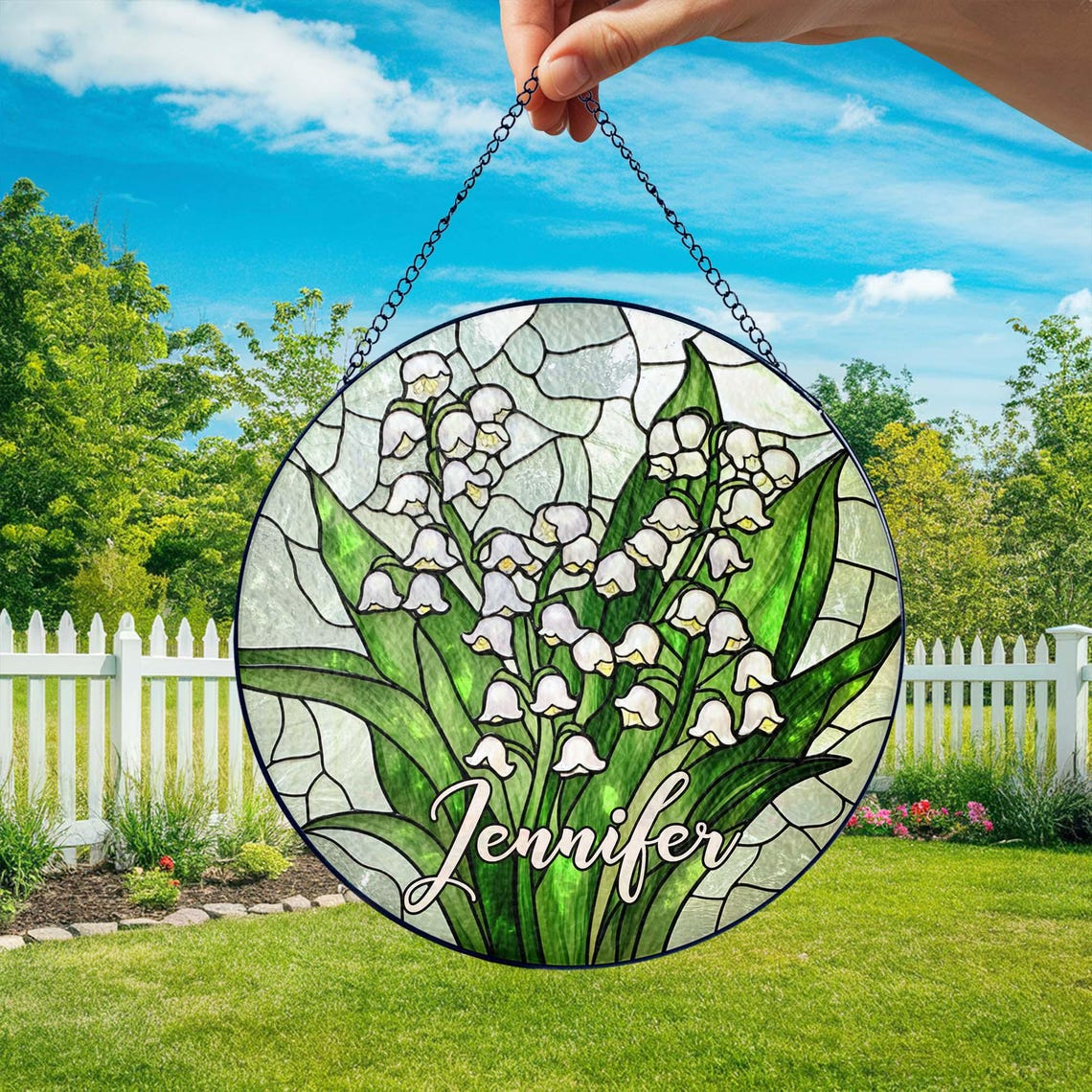 Stained Glass Lily Of The Valley Flower Suncatcher Mother's Day Gift May Birth Month Flower Grandma Gift Glass Suncatcher Family Gift Idea