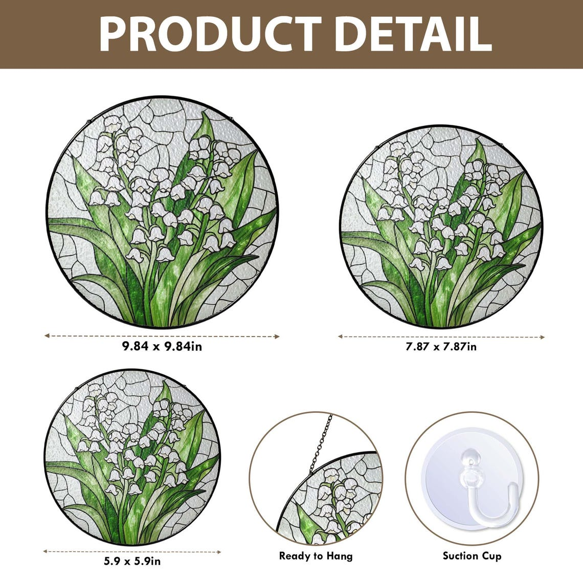 Stained Glass Lily Of The Valley Flower Suncatcher Mother's Day Gift May Birth Month Flower Grandma Gift Glass Suncatcher Family Gift Idea