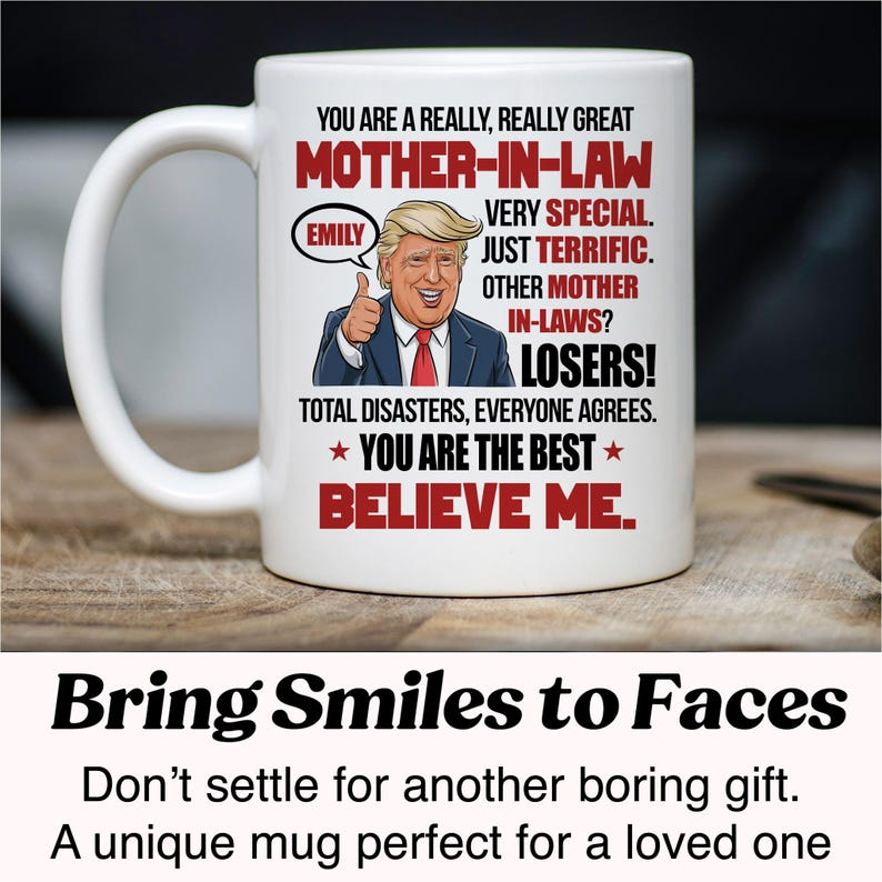Funny Mother-in-Law Mug – Personalized Gift from Bride or Groom, Perfect Birthday or Mother’s Day Present