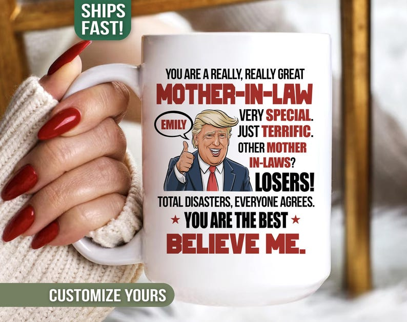 Funny Mother-in-Law Mug – Personalized Gift from Bride or Groom, Perfect Birthday or Mother’s Day Present