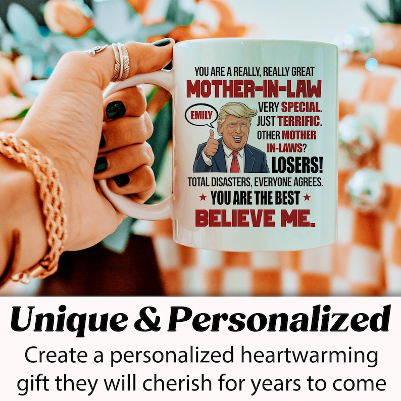 Funny Mother-in-Law Mug – Personalized Gift from Bride or Groom, Perfect Birthday or Mother’s Day Present