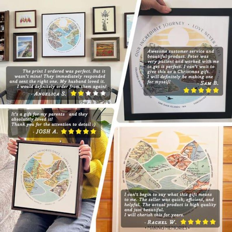 Personalized Map Art! Custom Gift for Mom or Dad. Decor customized print housewarming christmas birthday wife journey circle last