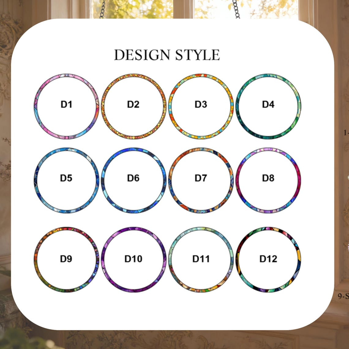 Birth Flower Grandma's Garden Personalized Stained Glass Window Hanging Suncatcher, Mother's Day Gift 2026, Gift For Mom, Gift For Grandma