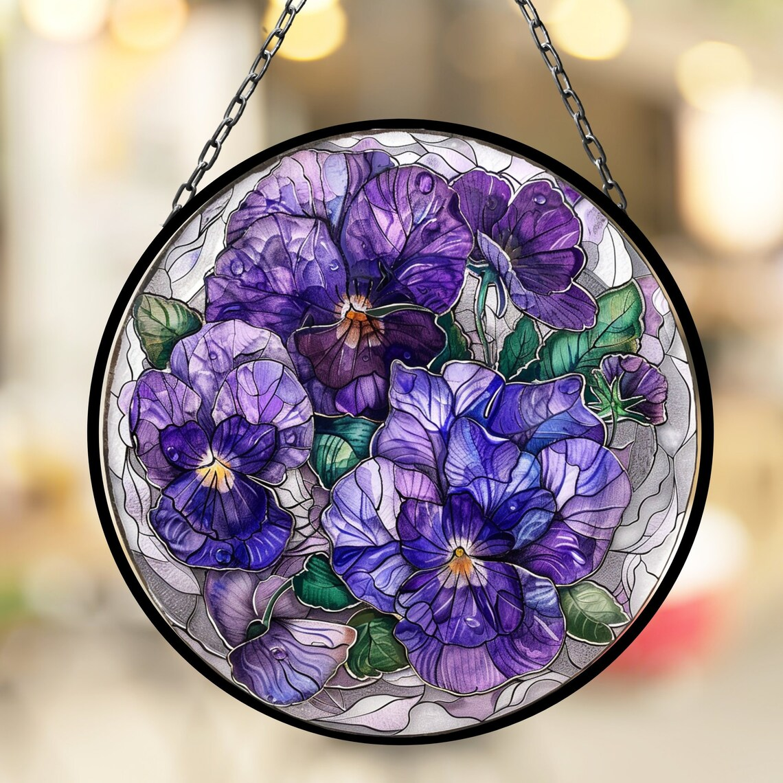 Violet February Artful Birth Month Suncatcher for Mothers Day Birthday Gift for Her Mom Wife Mother Grandmother