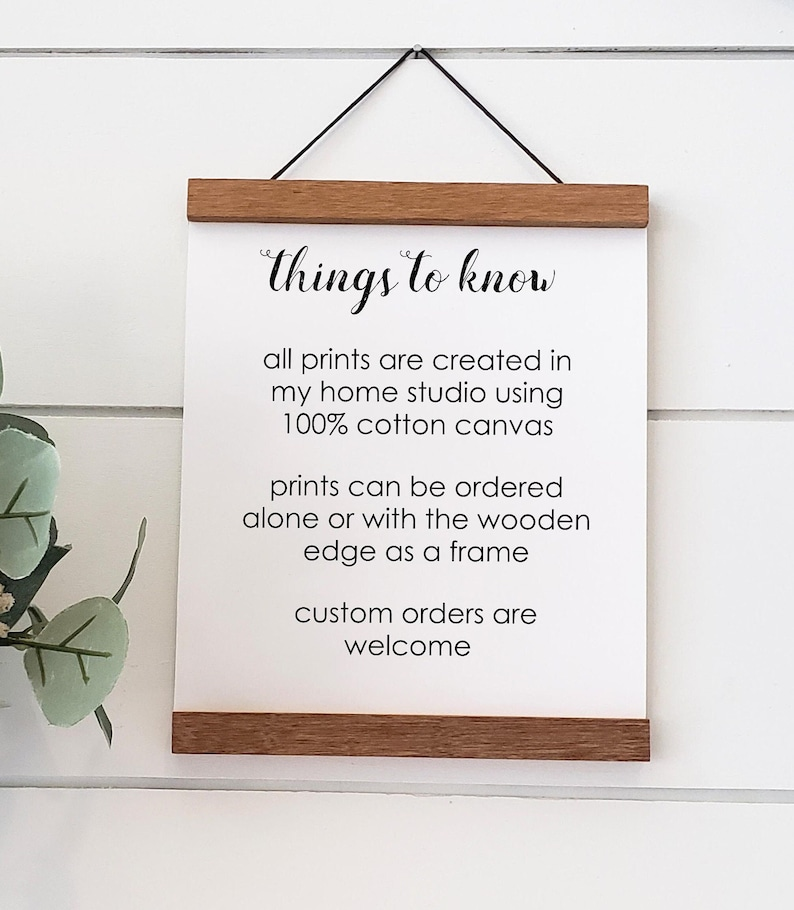 Birth flower print, gift for mom, birthday gift for mom, gift for wife, personalized hanging canvas sign, minimalist wall hanging