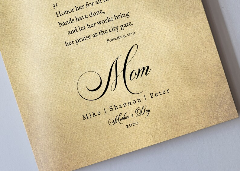 Proverbs 31 on Canvas, Christian Gift for Mom, Personalized Mother's day Gift, Mother's Day Bible Verse, Mother's Day Gift for Wife, Custom