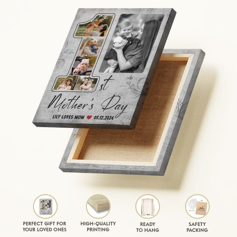 First Time Mother’s Day Gift | First Time Mom | Personalized Canvas Print | Gifts For Mom | 1st Mother’s Day Gift | Happy First Mothers Day