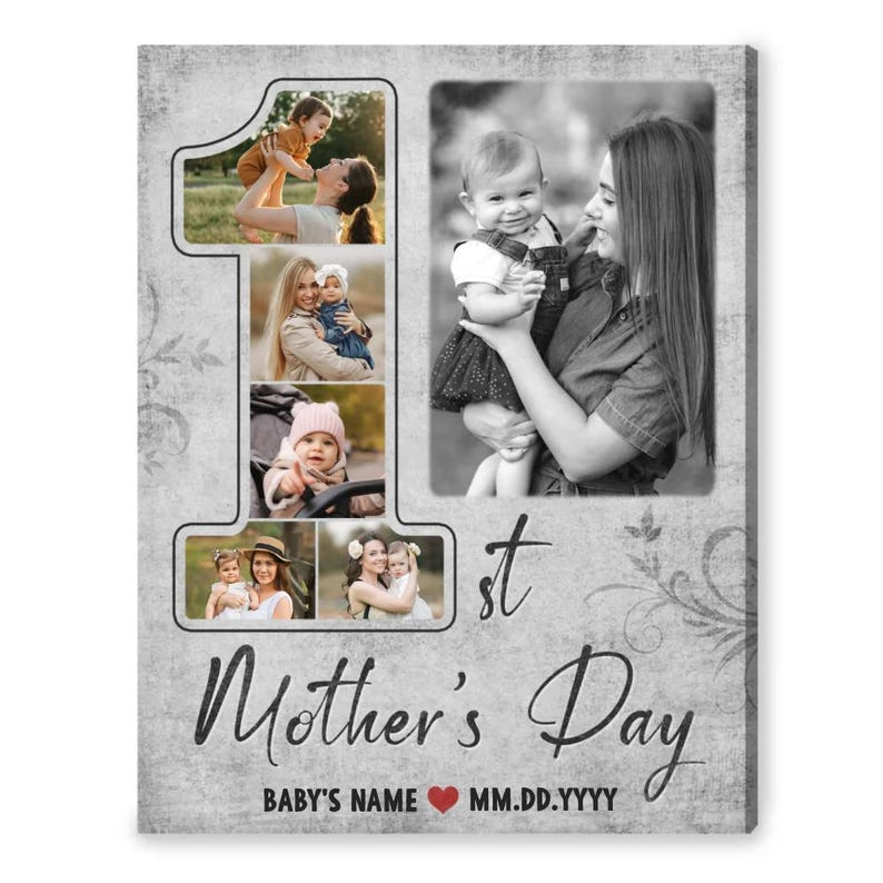 First Time Mother’s Day Gift | First Time Mom | Personalized Canvas Print | Gifts For Mom | 1st Mother’s Day Gift | Happy First Mothers Day