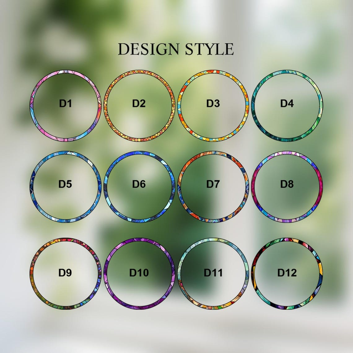 Personalized Birth Flower Garden Suncatcher,Custom Stained Glass Window Hanging,Gift for Mom&Grandma,Mom Birthday,Mother's Day Presents