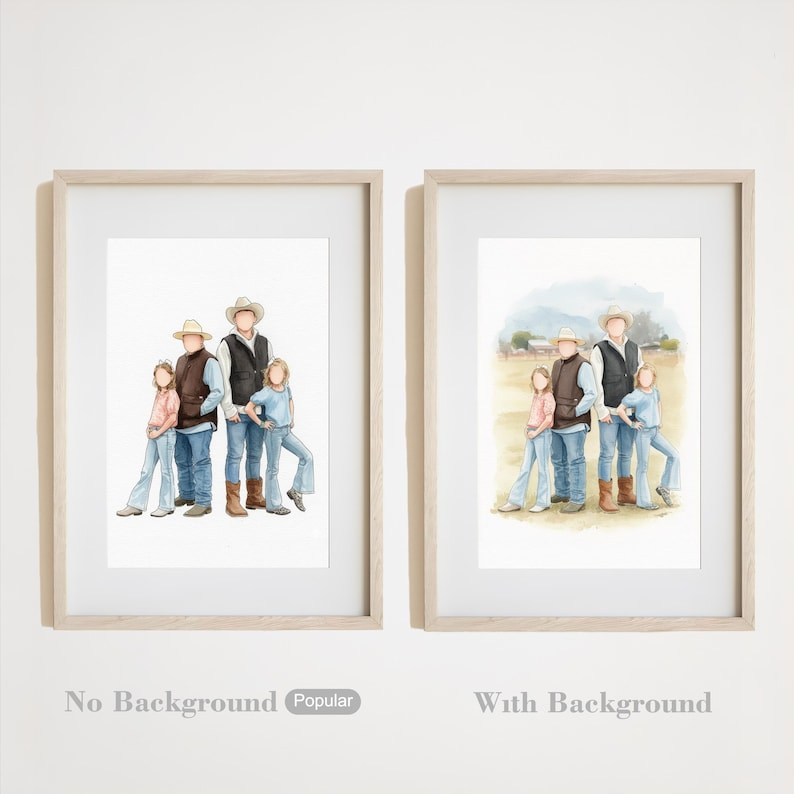 Personalized Family Portrait, Digital Print, Custom Family Gift, Christmas Gift, Mothers Day, Digital Portrait Poster, Wall Art Canvas