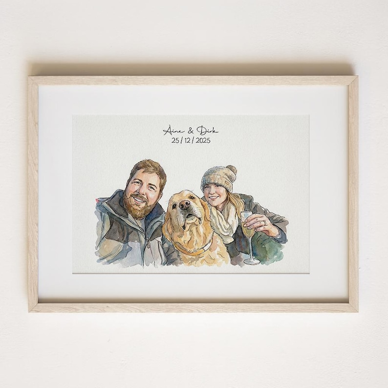 Personalized Family Portrait, Digital Print, Custom Family Gift, Christmas Gift, Mothers Day, Digital Portrait Poster, Wall Art Canvas