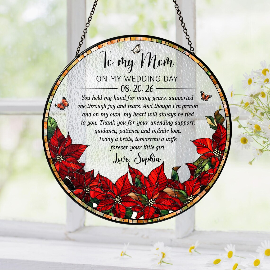 Custom Mother Of The Bride Stained Glass Suncatcher Mother's Day Gift ...