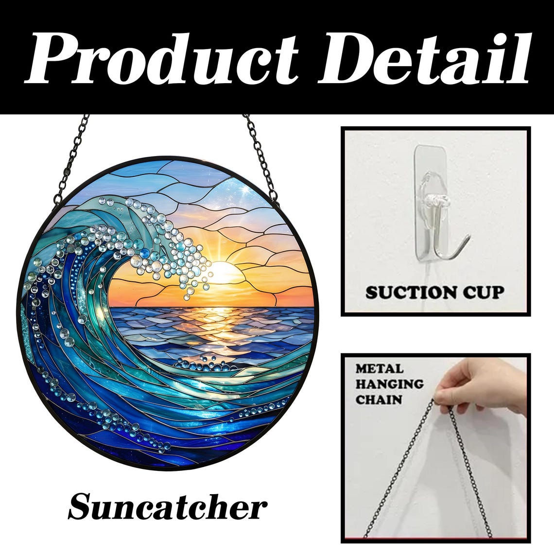 Sunflower Stained Glass Suncatcher, Handcrafted Sunflower Window Hanging, Gift for Flower Lovers, Mother's Day Gift