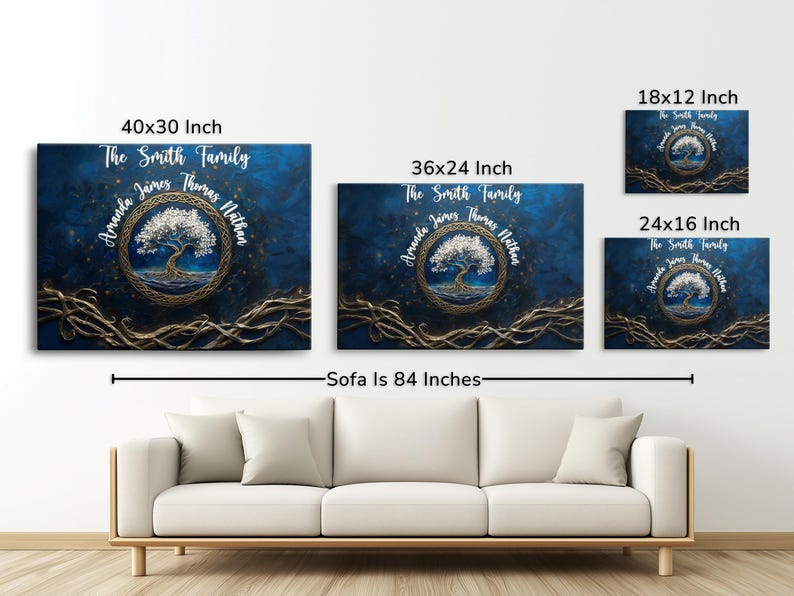 Family Tree Of Life Personalized Gift For Dad Custom Wall Art Gift For Mom Custom Canvas Print Family Name Sign Family Name Wall Decor