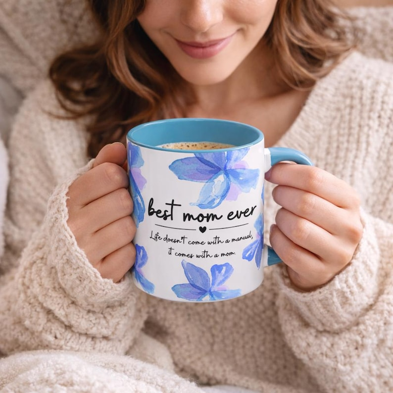 Best Mom Ever Personalized Mug – Floral Coffee Mug, Perfect Mother’s Day & Birthday Gift