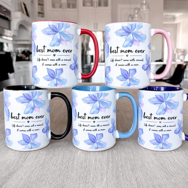 Best Mom Ever Personalized Mug – Floral Coffee Mug, Perfect Mother’s Day & Birthday Gift