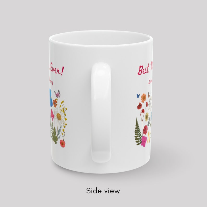 Best Mom Ever Personalized Mug – Wildflower Floral Coffee Mug, Perfect Mother’s Day & Birthday Gift