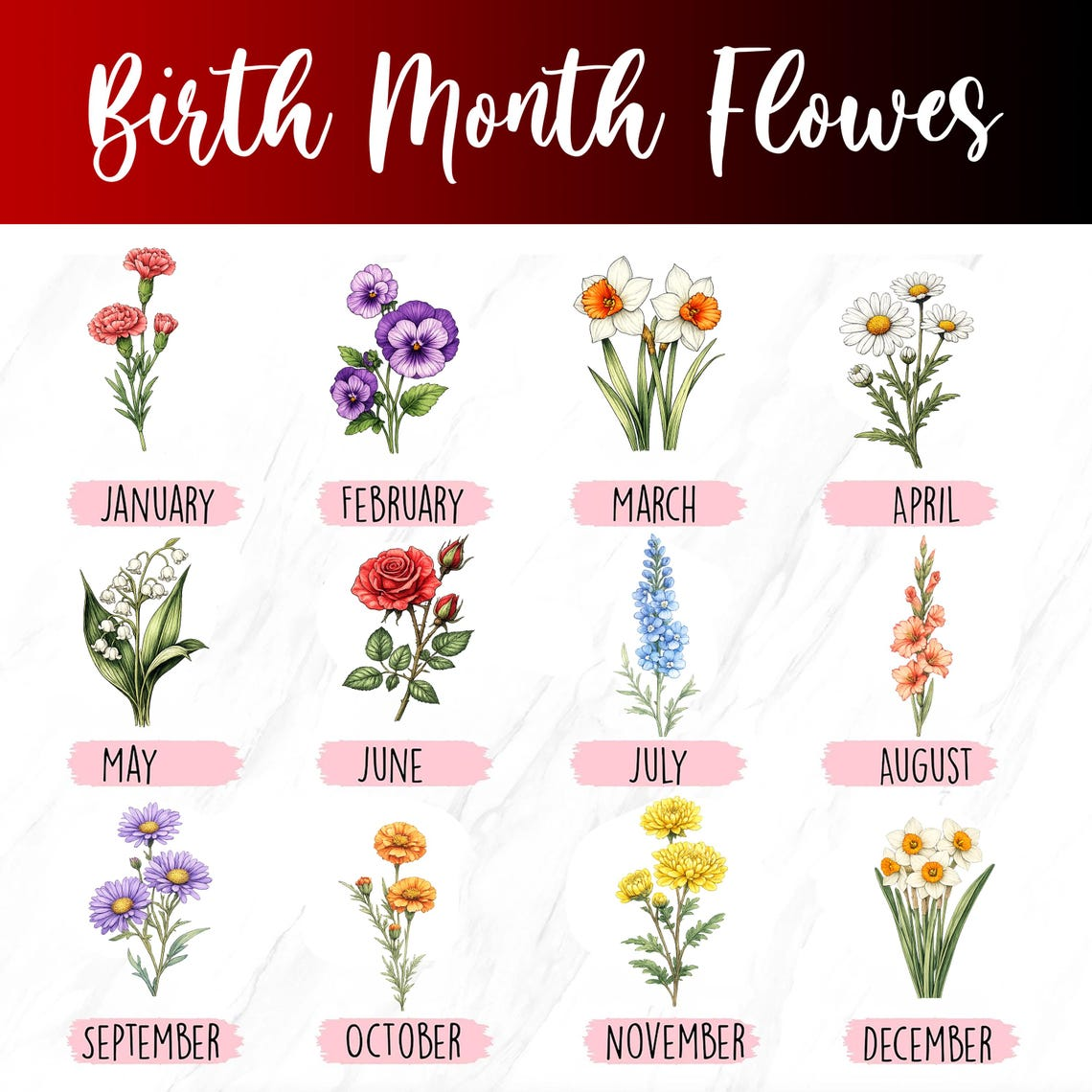 Custom Family Birth Flower Glass Suncatcher, Personalized Grandma’s Garden Window Decor, Mother’s Day Gift for Mom, Nana Stained Glass Art