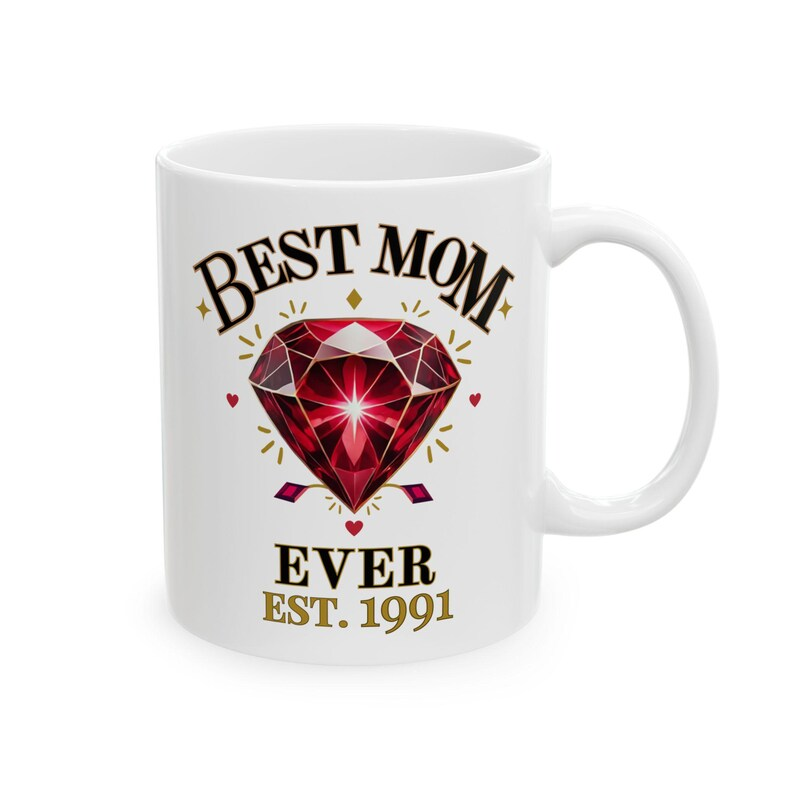 Best Mom Ever EST Mug – Personalized Year Coffee Mug, Perfect Mother’s Day & Birthday Gift