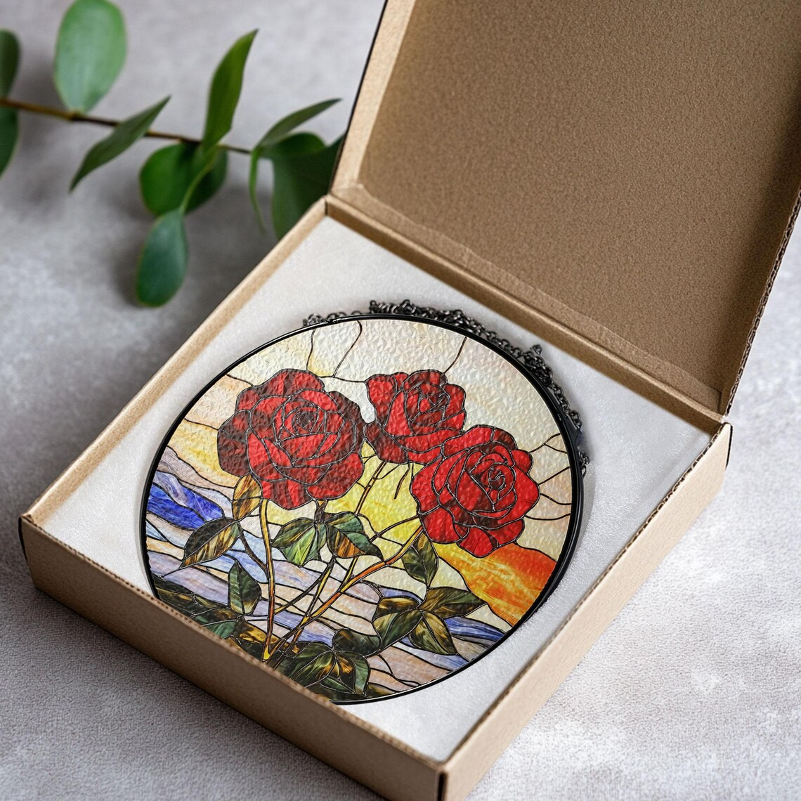 Birth Month Flower STAINED GLASS Suncatcher Window Hanging, Birth Flower Memorial Gift, Mothers Day Gift For Mom, Mothers Day Gift For Mom