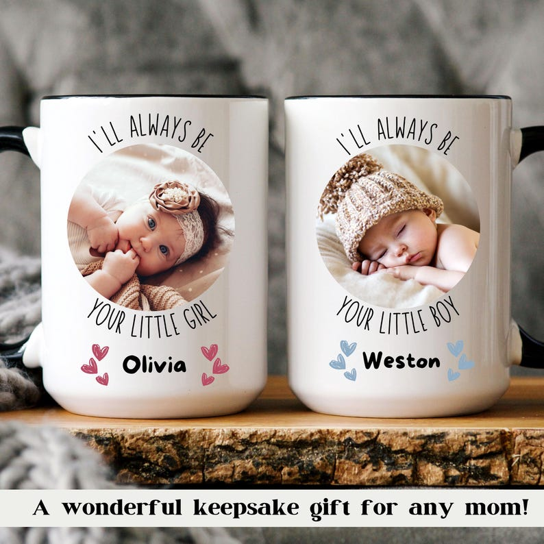 Personalized Photo Mug for Mom – “I’ll Always Be Your Little Girl” Custom Baby Picture Gift