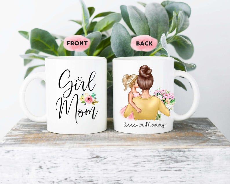 Mom and Daughter Mug – Personalized Mom & Girl Coffee Mug, Perfect Mother’s Day Gift