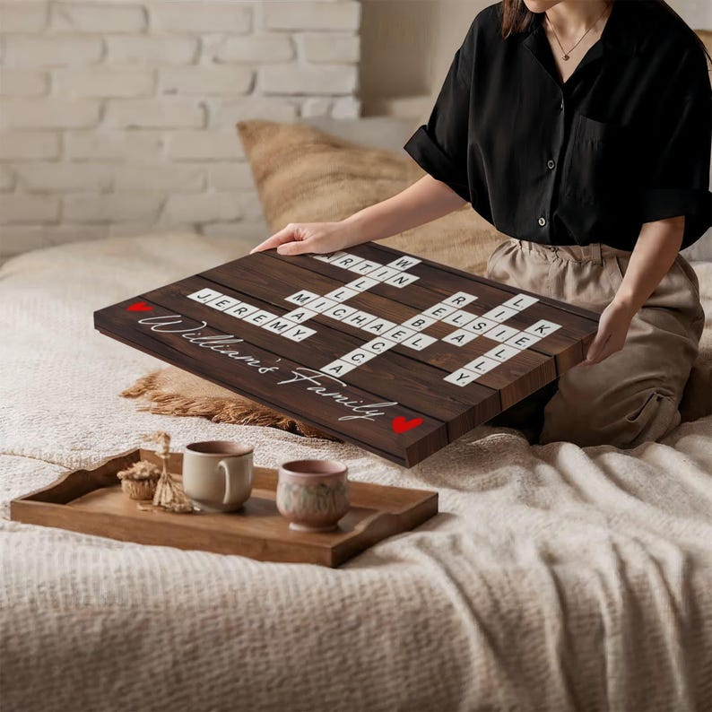 Custom Family Scrabble Canvas, Personalized Family Name Wall Art, Scrabble Tile Decor, Family Gift, Custom Canvas Print Home Decor