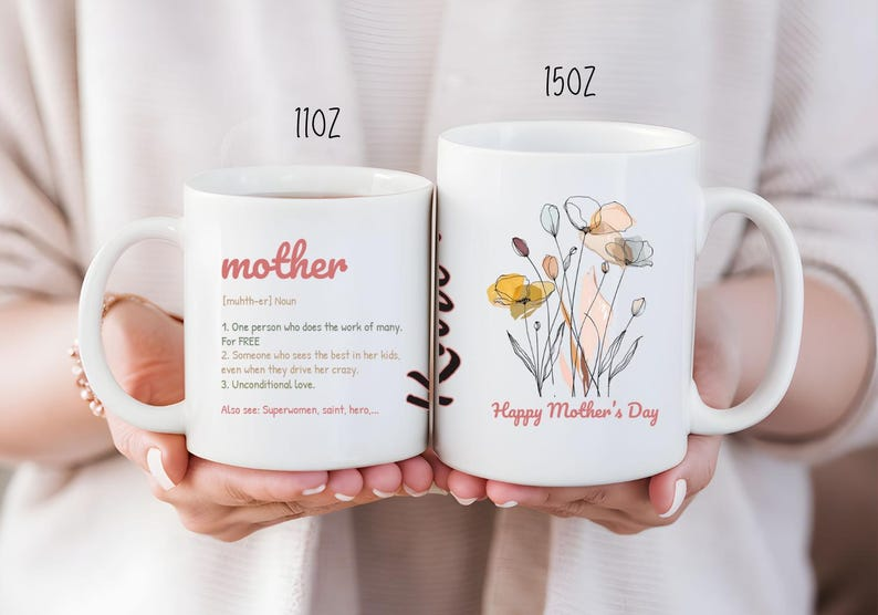 Personalized Floral Mother's Day Mug: Sentimental Mom Gift