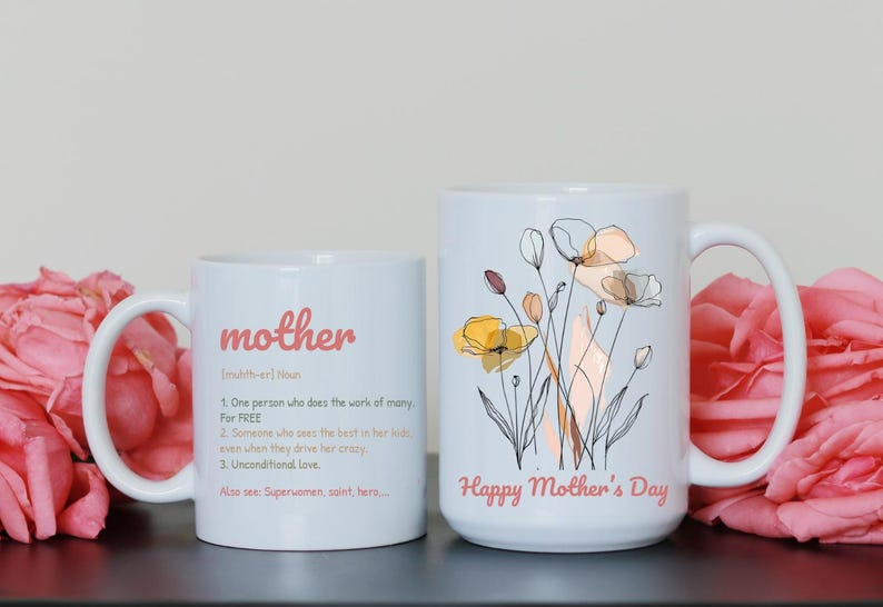Personalized Floral Mother's Day Mug: Sentimental Mom Gift