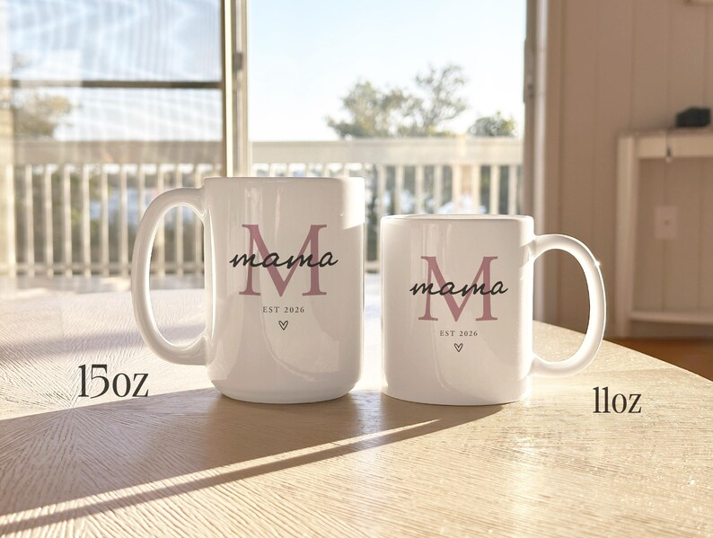 New Mama EST Mug – Personalized Name & Year Coffee Mug, Perfect Gift for New Mom