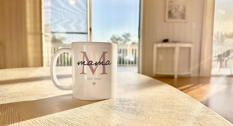 New Mama EST Mug – Personalized Name & Year Coffee Mug, Perfect Gift for New Mom