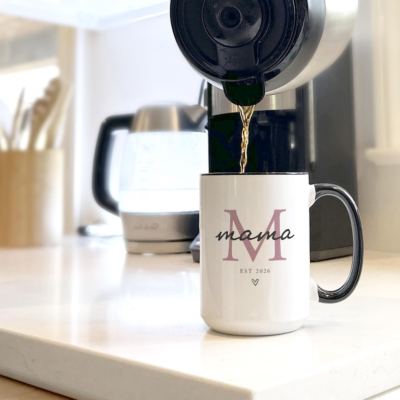 New Mama EST Mug – Personalized Name & Year Coffee Mug, Perfect Gift for New Mom