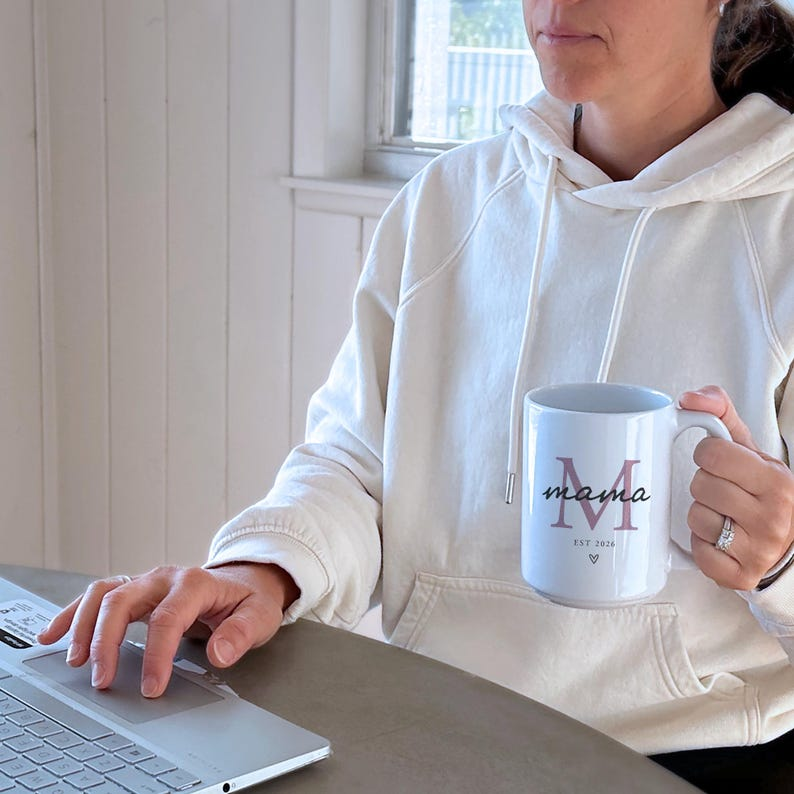 New Mama EST Mug – Personalized Name & Year Coffee Mug, Perfect Gift for New Mom