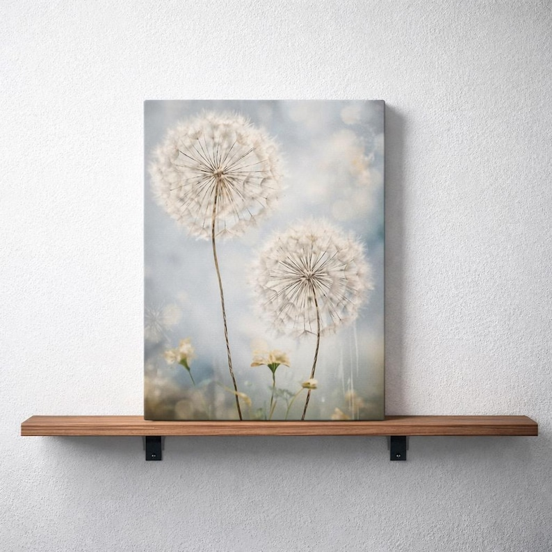 Dandelions Wall Art Watercolor Dandelion Canvas Art Pretty Floral Wall Hanging Gift for Mother's Day Spring Country Home Decor Canvas Prints