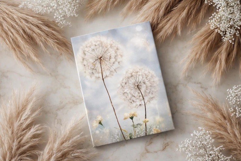 Dandelions Wall Art Watercolor Dandelion Canvas Art Pretty Floral Wall Hanging Gift for Mother's Day Spring Country Home Decor Canvas Prints