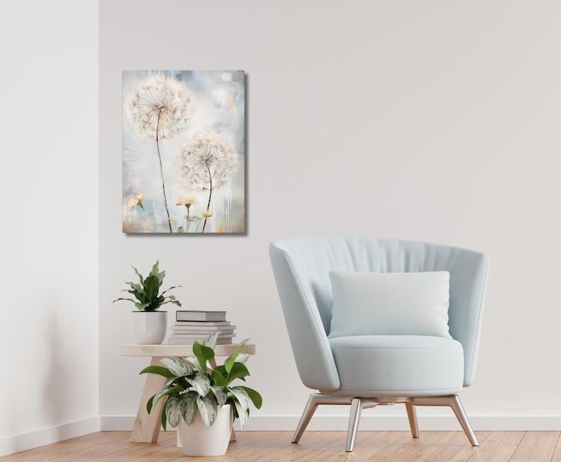 Dandelions Wall Art Watercolor Dandelion Canvas Art Pretty Floral Wall Hanging Gift for Mother's Day Spring Country Home Decor Canvas Prints