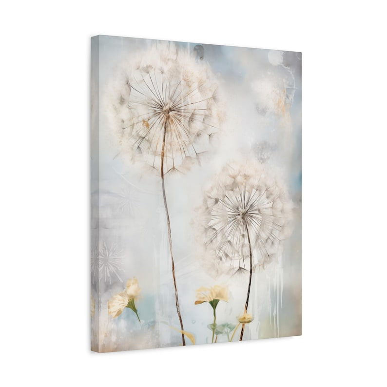 Dandelions Wall Art Watercolor Dandelion Canvas Art Pretty Floral Wall Hanging Gift for Mother's Day Spring Country Home Decor Canvas Prints