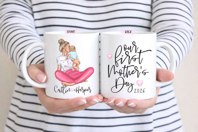 Our First Mother’s Day 2026 Mug – Personalized Mom & Baby Gift for New Mom