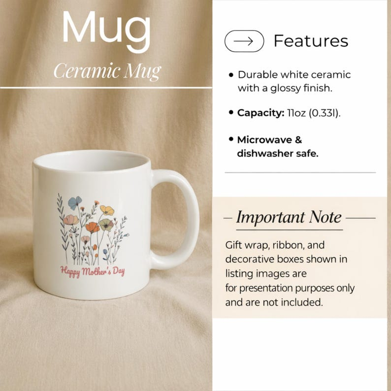 Personalized Mother Definition Mug – Floral Mom Coffee Mug, Perfect Mother’s Day Gift