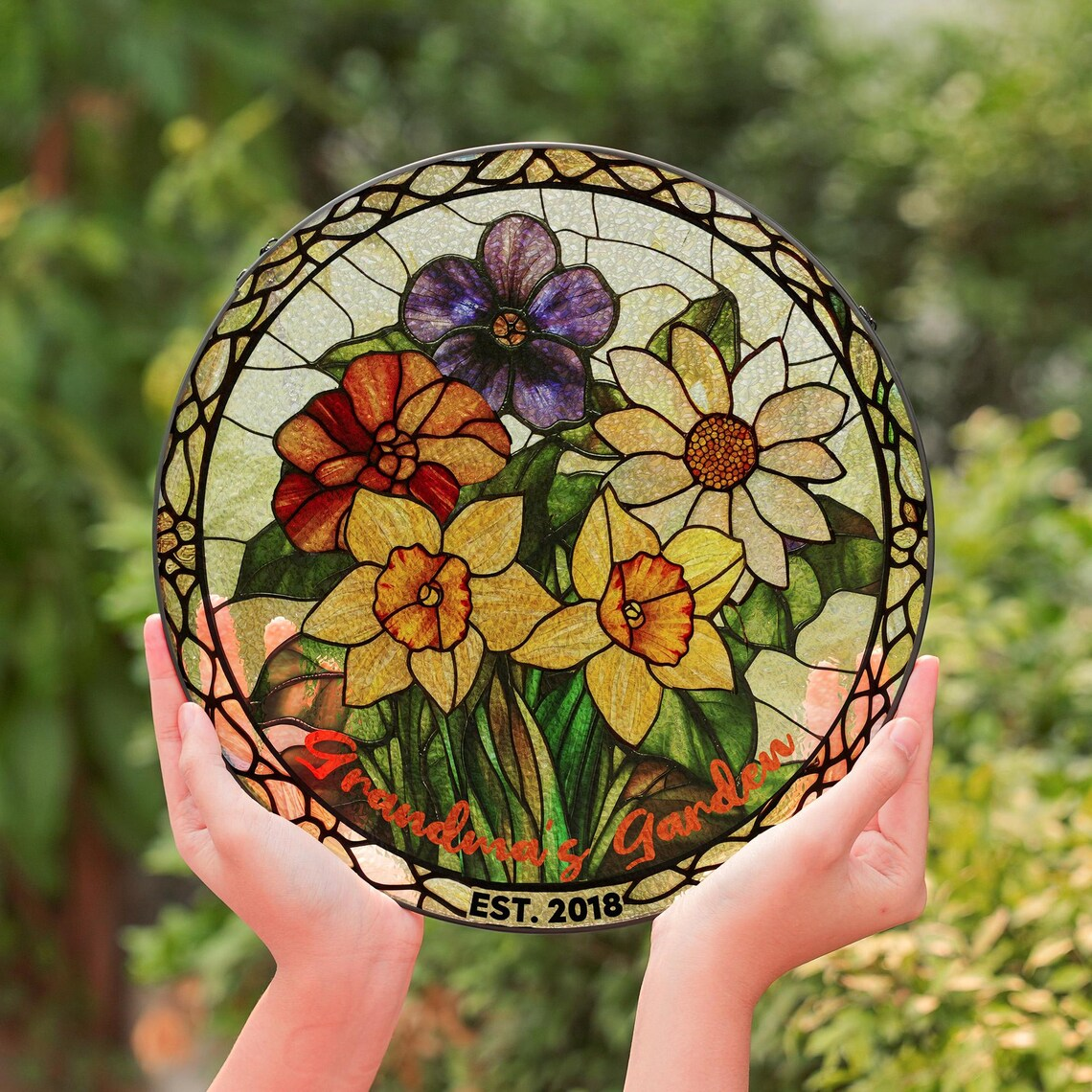 Personalized Mother’s Day Suncatcher, Flower of the Month Gift for Mom ...